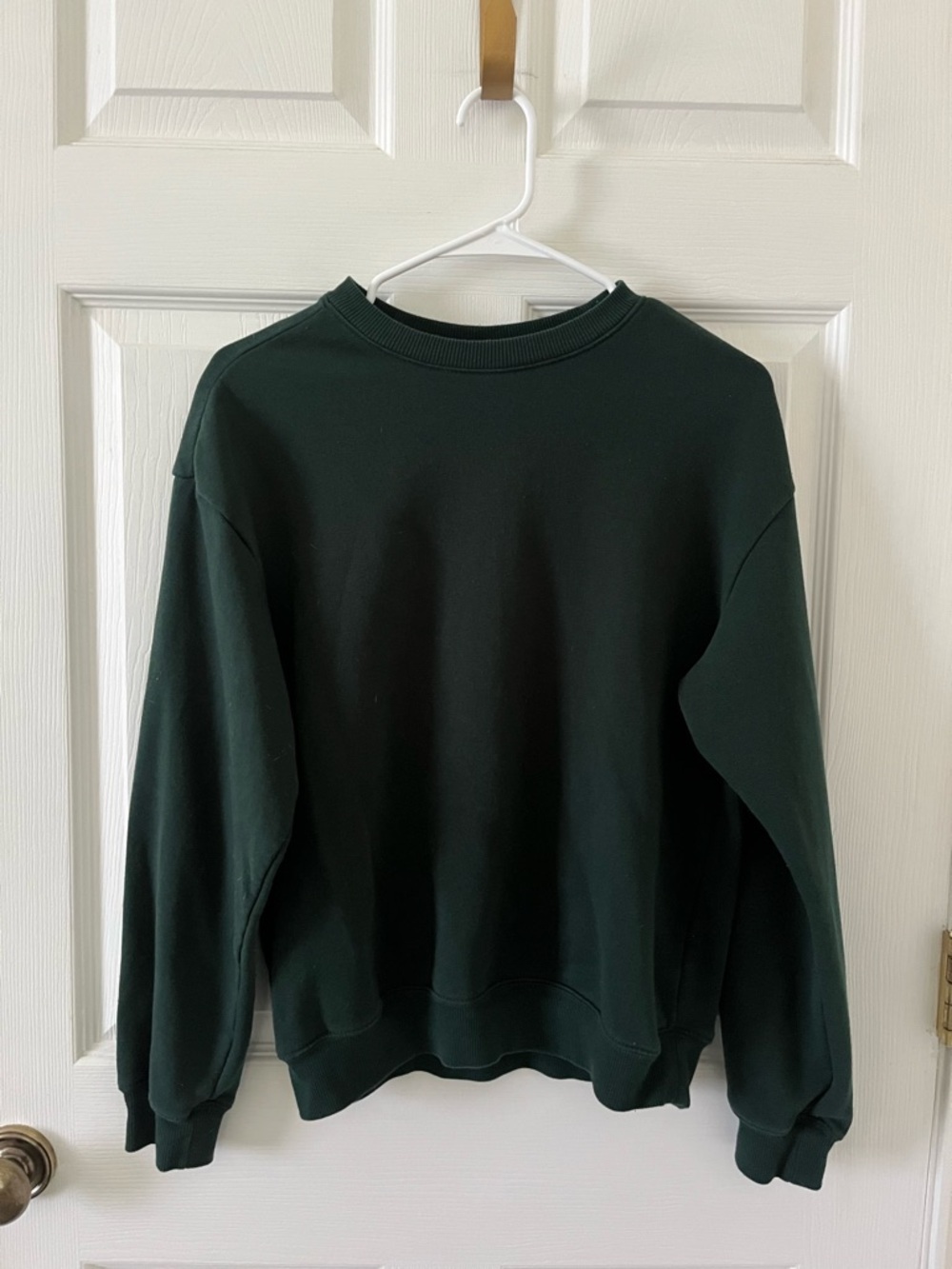 H&M Womens Dark Green Loose Fit Crewneck Sweatshirt